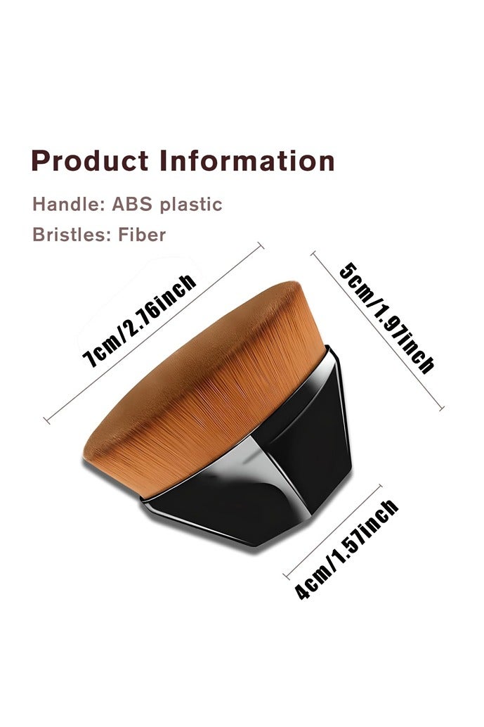 Hexagon Flat Top Kabuki Foundation Brush with Protective Case for Flawless Liquid & Powder Application - Image 2