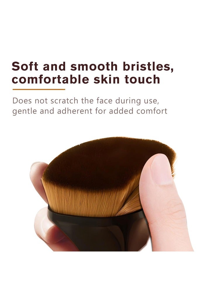 Hexagon Flat Top Kabuki Foundation Brush with Protective Case for Flawless Liquid & Powder Application - Image 4