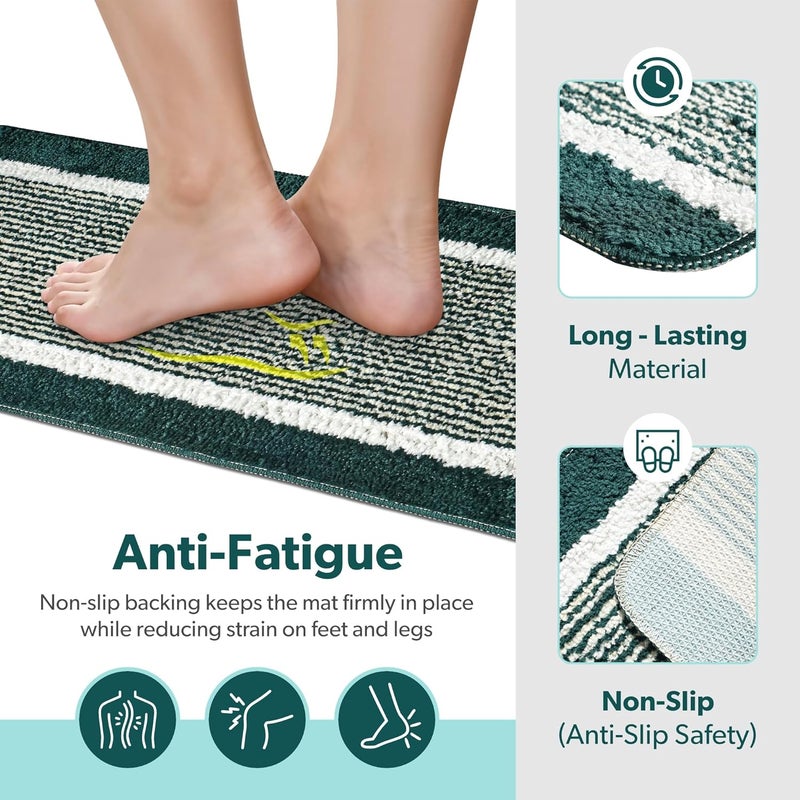 Kuber Industries Microfiber (40x60 cm) Door Mats for Home | Floor Mat for Living Room, Bedroom, Bathroom & Office | Kitchen Mats for Floor Anti Slip | Lining - Green - Image 4