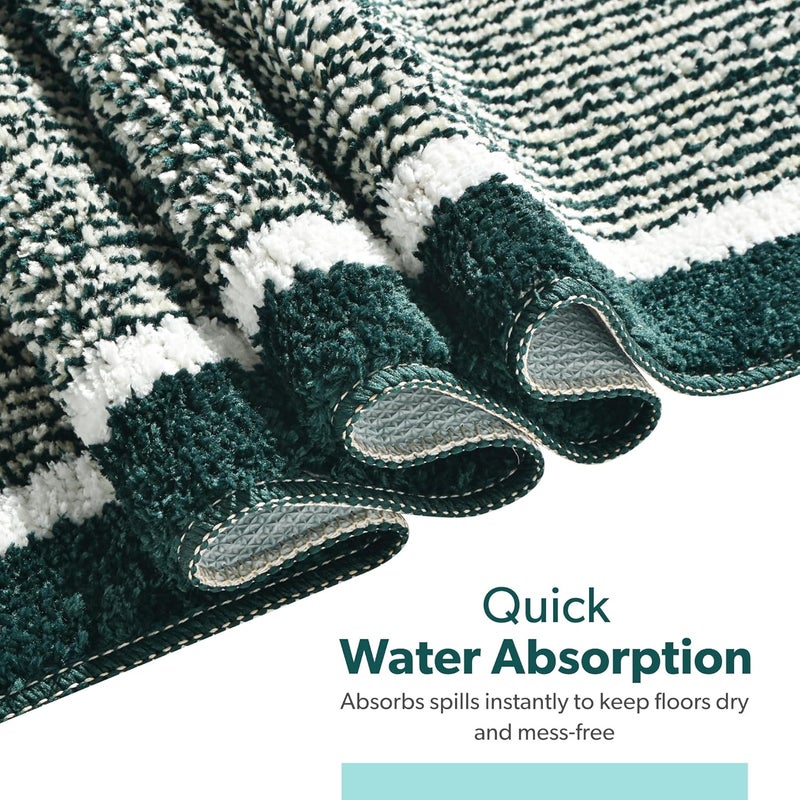 Kuber Industries Microfiber (40x60 cm) Door Mats for Home | Floor Mat for Living Room, Bedroom, Bathroom & Office | Kitchen Mats for Floor Anti Slip | Lining - Green - Image 5