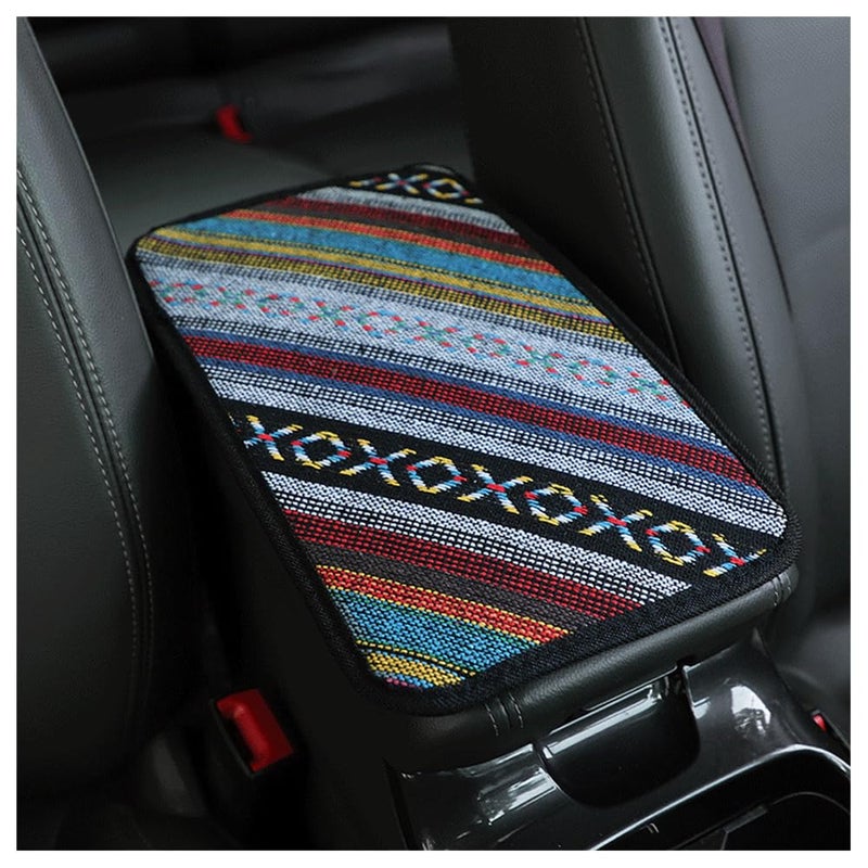 IHOTDER Car Center Console CoverBoho Car Accessories Car Armrest Box Pad for Comfortable SupportUniversal Armrest Cover for Car Truck SUV Center ConsoleCar Decorations Interior Aesthetic Armrest coverA - Image 2
