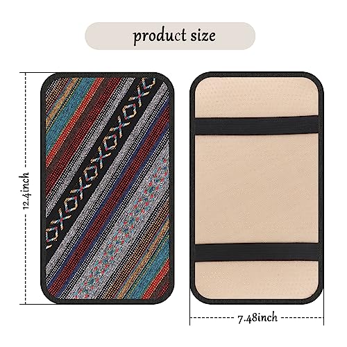 IHOTDER Car Center Console CoverBoho Car Accessories Car Armrest Box Pad for Comfortable SupportUniversal Armrest Cover for Car Truck SUV Center ConsoleCar Decorations Interior Aesthetic Armrest coverA - Image 3