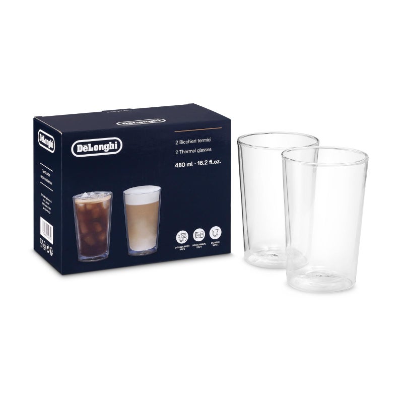 De'Longhi DLSC319 16.6 FL oz Thermal Glasses, set of 2