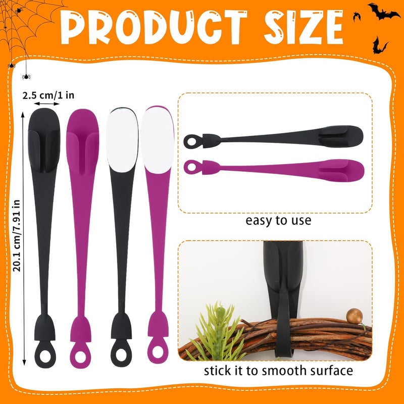Fiada 12 Pcs Christmas Garland Hanger for Mantle Cord Bundlers Cord Organizer for Appliances, Self Adhesive Kitchen Sticky Silicone Holder Organizer for Christmas Wreath Fireplace(Black,Purple) - Image 3