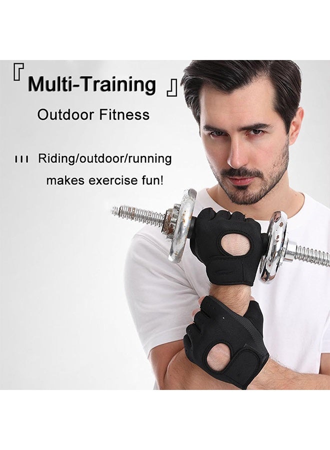 JS Workout Gloves with Palm Protection, Semi Finger Training Gloves, Lightweight Gym Weight Lifting Gloves for Men/Women, Breathable Exercise, Black - Image 3