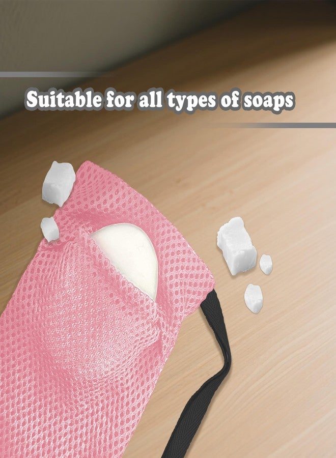 Beiskll Bar Soap Bags Savers, Exfoliating Foaming Japanese Washcloth Pouch, Body Scrubbers for Shower, 2 Pack, Black+Pink (Gentle Roughness) - Image 5