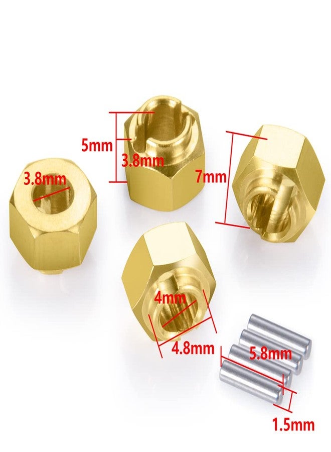 RCLIONS Brass RC Wheel Hex Hub 4mm Drive Adapter for TRX4-M 1/18th RC Crawler Car Upgrades - Image 2