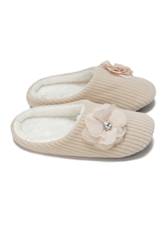 Pantoufla Ladies Slipper Biege Flower - Image 4
