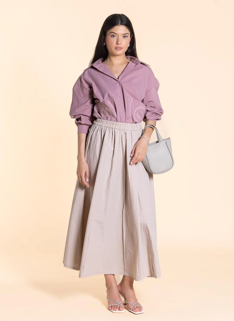 SHAPES DETAIL EMBROIDERED SKIRT SET