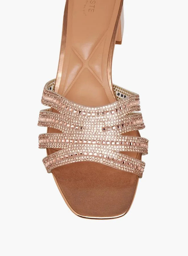 Celeste Gold Women Block Heel Sandals for Women | Best Price UAE