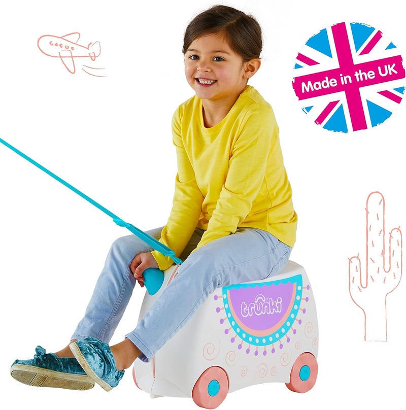 trunki Hand Luggage and Children's Suitcase for Sitting On | Children's Risen Gift for Girls and Boys | Trolley, Pink - Image 2