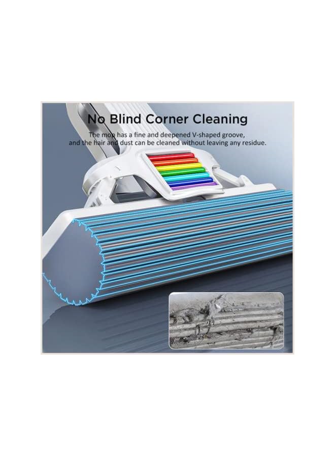 Zalcoon Rainbow Cotton Sponge Mop 13 Inch with Bucket & 3 Super Absorbent Sponge Refill, |Automatic Sponge Release system | Household Cleaning Tool for Kitchen, Tiles, Multi-Surface Hard Floors - Image 4