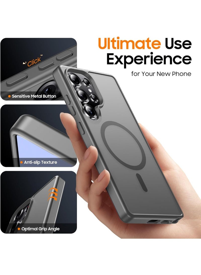Magnetic for Samsung Galaxy S25 Ultra Case Matte Nimbus Grey Sakamoto, Compatible with MagSafe, Frosted Translucent Shockproof Slim Fit Military Grade Protective Phone Case (Matte Nimbus Grey) - Image 4