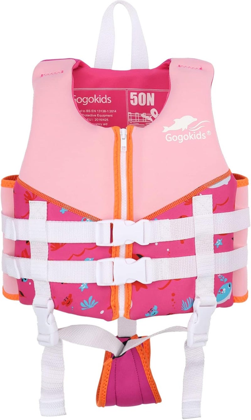 klarako Kids Swim Vest, Baby Swimming Jacket Printed Float Swim Vest Buoyancy Swimwear with Adjustable Safety Strap, Suitable for 29 Year - Image 1