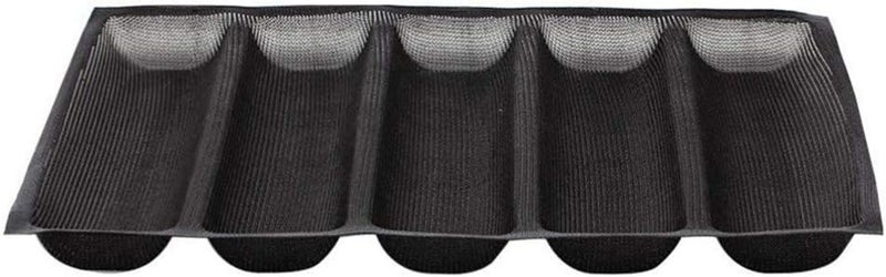 woobles Bread Loaf Pan Silicone Bakeware Silicone Pan Nonstick French Bread Baking 5 Wave Loaves Tray Loaf Bake Oven Toaster Pan 12 Inch French Bread Loaf Silicone Bakeware - Image 1