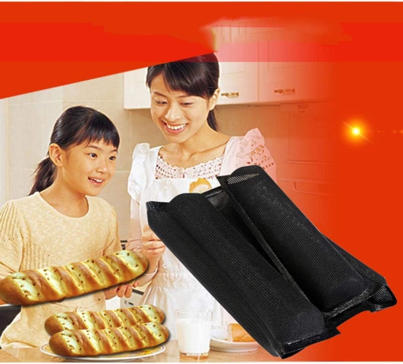 woobles Bread Loaf Pan Silicone Bakeware Silicone Pan Nonstick French Bread Baking 5 Wave Loaves Tray Loaf Bake Oven Toaster Pan 12 Inch French Bread Loaf Silicone Bakeware - Image 4