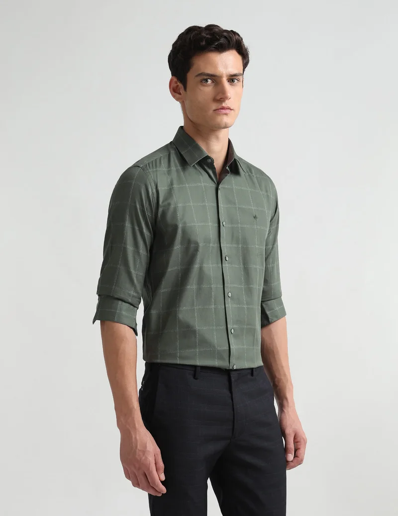 Arrow Olive Manhattan Slim Fit Shirt for Men | Best Price UAE