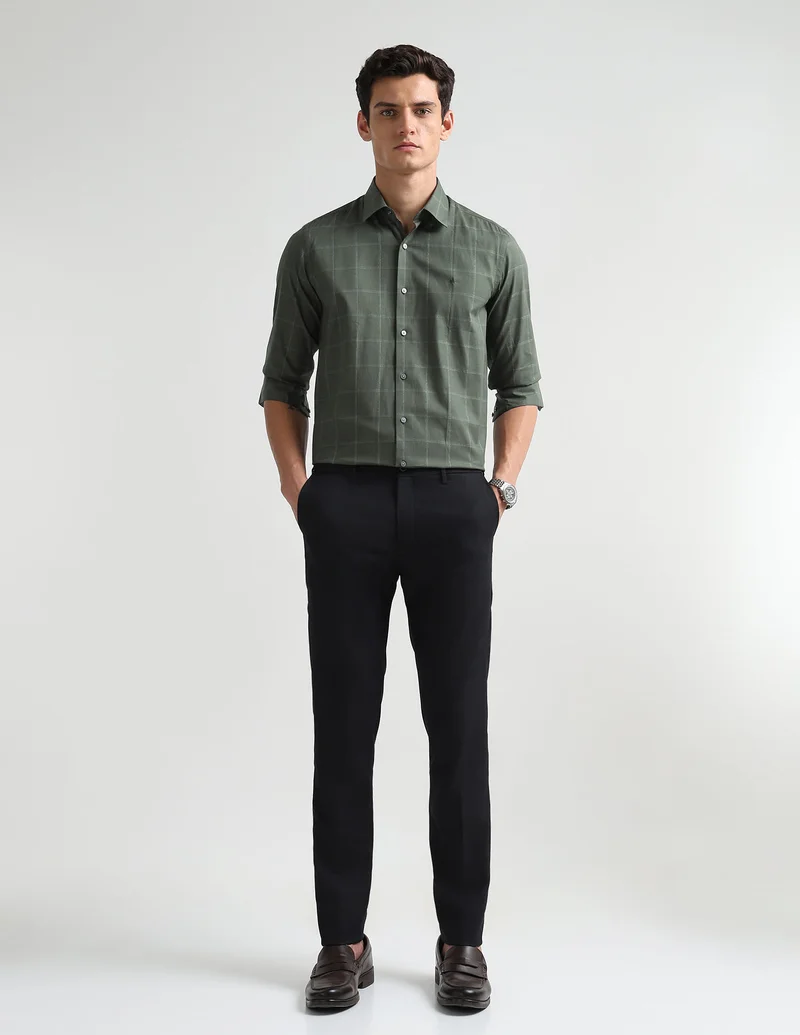 Arrow Olive Manhattan Slim Fit Shirt for Men | Best Price UAE