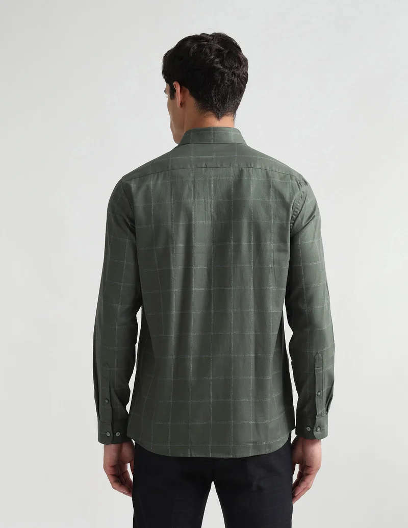 Arrow Olive Manhattan Slim Fit Shirt for Men | Best Price UAE