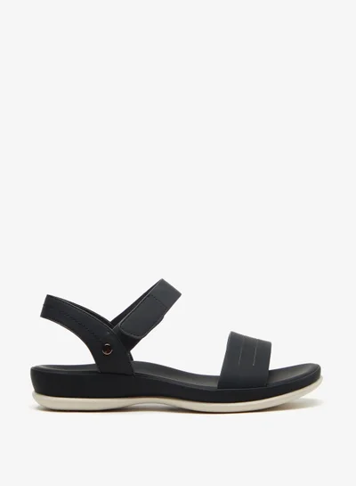 Le Confort Solid Open Toe Sandals with Hook and Loop Closure
