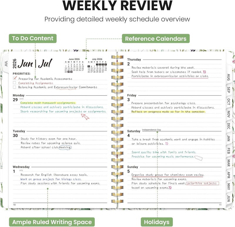 ZOTIA Planner 2026-2027, Monthly and Weekly Academic Planner July 2026 - June 2027, Hardcover Student Teacher Planning Agenda Calendar Book with Tabs, Perfect for Office School Supplies, A4 (8.5" x 11 - Image 3