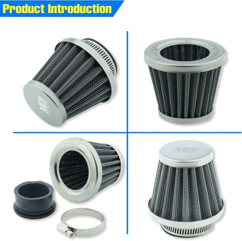 MCHMFG Motorcycle Air Filter 38mm for SSR 110cc 125cc Coolster CRF Dirt Pit Bike GY6 50cc Scooter Moped QMB139 Engine Parts (Silver) - Image 5