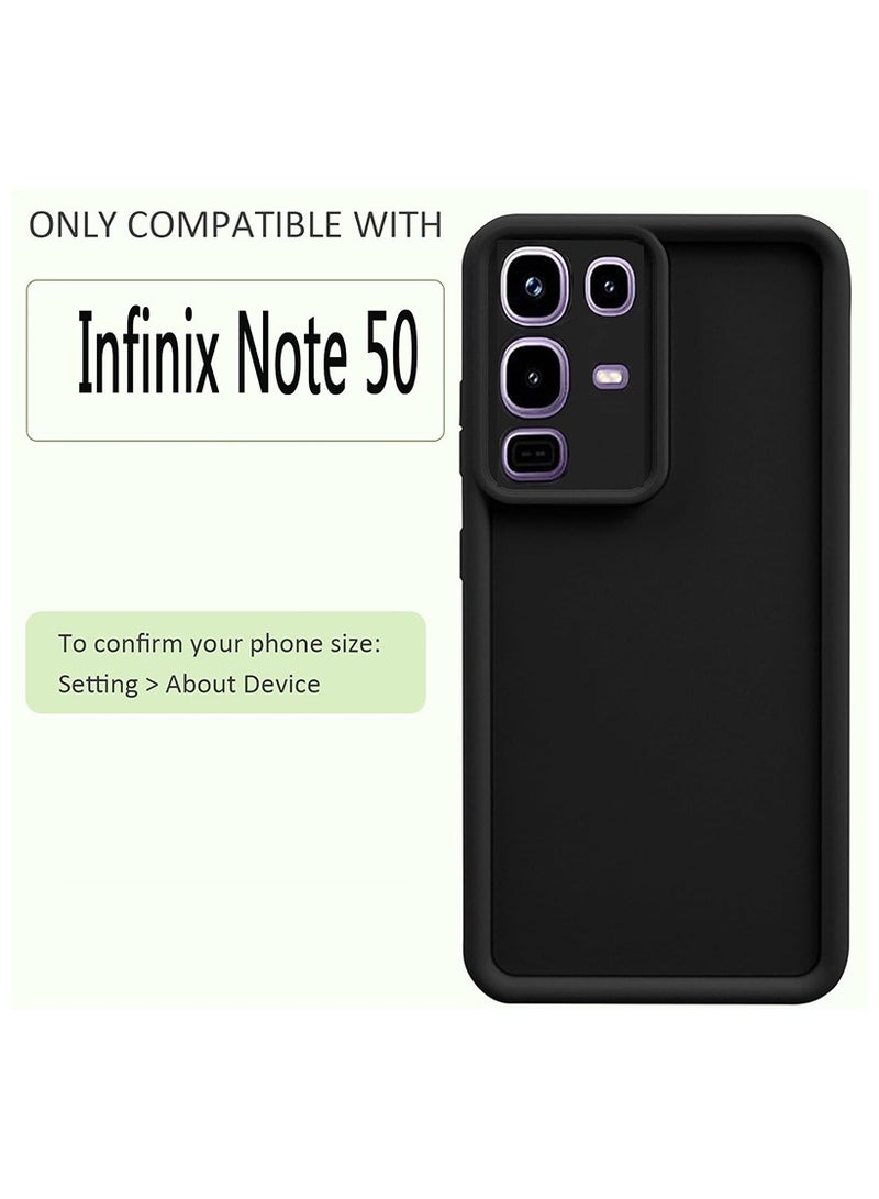 حافظة ناعمة لهاتف إنفينكس نوت 50، غطاء خلفي مطاطي سائل مرن غير قابل للصدمات، حماية الكاميرا غطاء واقي خفيف الوزن، أسود - Image 2