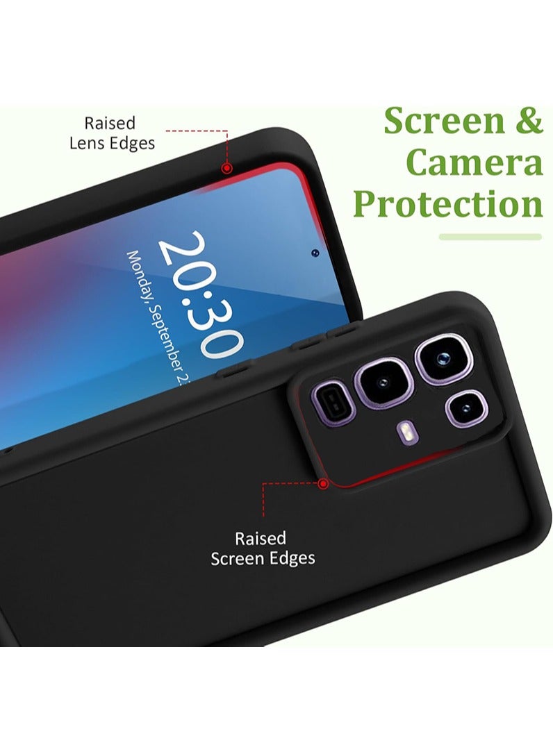 حافظة ناعمة لهاتف إنفينكس نوت 50، غطاء خلفي مطاطي سائل مرن غير قابل للصدمات، حماية الكاميرا غطاء واقي خفيف الوزن، أسود - Image 3