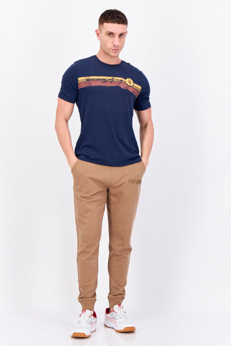 SKECHERS Men Sportswear Fit Short Sleeves Training T-shirt, Navy Blue - Image 2