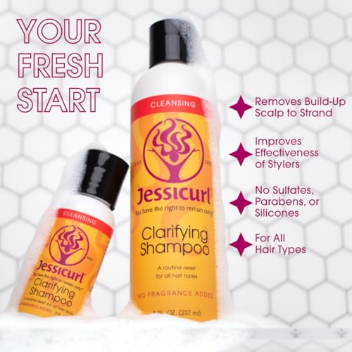 Jessicurl, Clarifying Shampoo, 8 Fl Oz, No Fragrance Added, A Routine Reset for Wavy, Curly, and Coily Hair - Image 2
