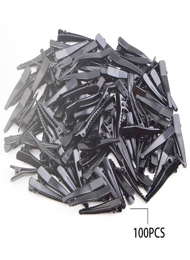 Aylifu 100pcs Duck Bill Hair Clips for Styling Salon Sectioning, Metal Alligator Curl Clips Hairpins Clip Barrettes for Women Hair Styling, Hair Coloring, Thick Hair Roller, Black - Image 2