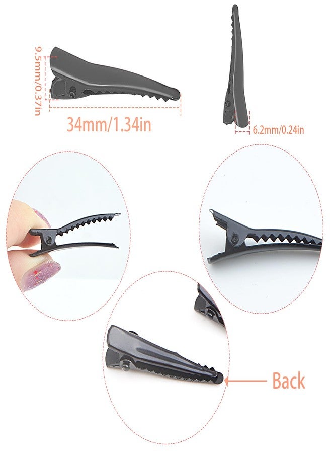 Aylifu 100pcs Duck Bill Hair Clips for Styling Salon Sectioning, Metal Alligator Curl Clips Hairpins Clip Barrettes for Women Hair Styling, Hair Coloring, Thick Hair Roller, Black - Image 3
