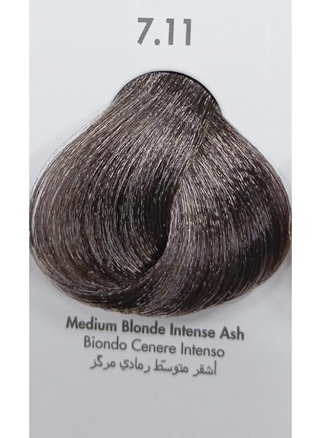 VIZO PROFESSIONAL Vizo Permanent Hair Color Cream Medium Blonde Intense Ash 7.11 120ml - Image 2