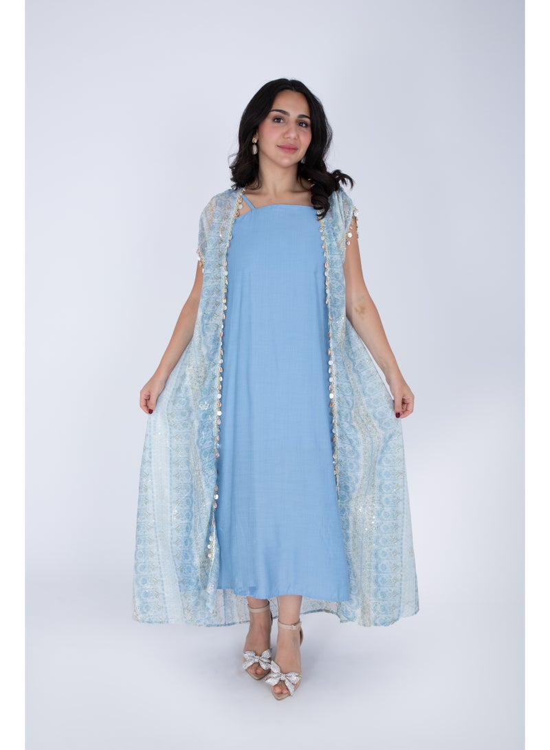 IKKXA Modern Sleeveless Arabisque Jalabiya - Image 5