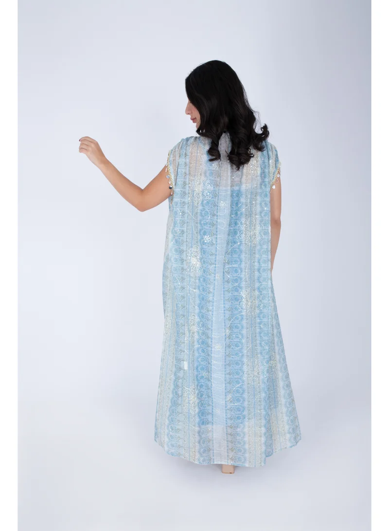 IKKXA  Modern Sleeveless Arabisque Jalabiya  | Best Price UAE