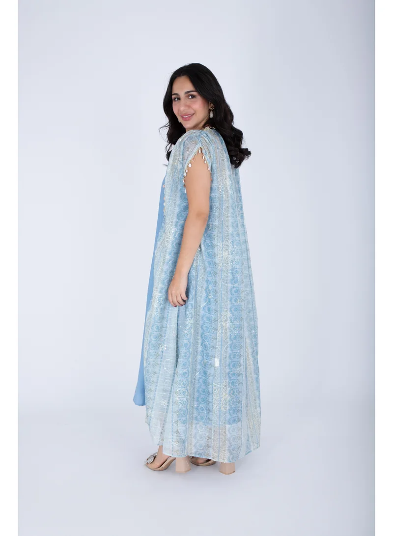 IKKXA  Modern Sleeveless Arabisque Jalabiya  | Best Price UAE