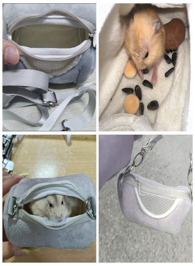 DraCra Hamster Carrier Bag with Breathable Window Portable Small Pet Carriers Soft-Sided Hands-Free Shoulder Strap Hamster Bag for Short Distance Travel Outdoor Check-Up Dwarf Hamsters Rats Mice - Image 5