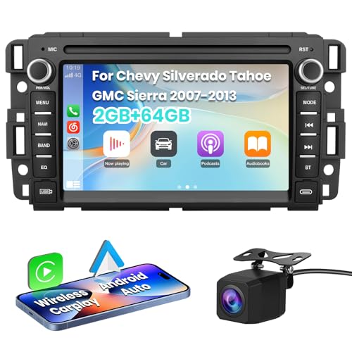 AWESAFE 4 Core 64GB Car Stereo for Chevy Silverado Tahoe GMC Sierra Yukon 2007-2013, Android 13 Touch Screen Silverado Radio Support Wireless CarPlay Android Auto GPS WiFi SWC - with Backup Camera - Image 1