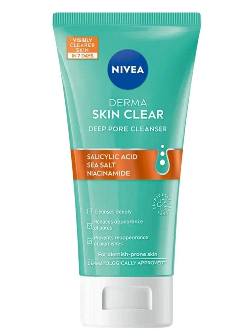 Nivea Derma Skin Clear Deep Pore Cleanser 150ml - Image 1