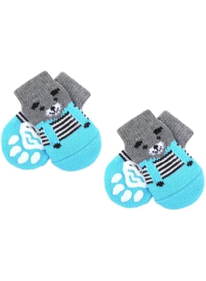 HOOKOR Anti-Slip Knit Small Dog Socks Cat Socks with Rubber Reinforcement, Anti-Slip Pet Dog Cat Socks/Paw Protector/Traction Control for Indoor Wear, Suitable for Small Dogs&Cats - Image 2