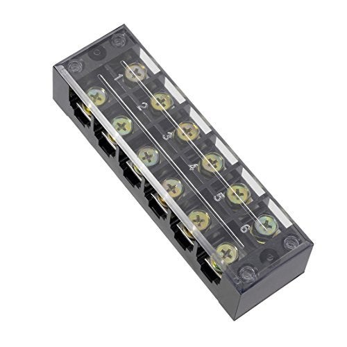 uxcell uxcell 6 Positions Dual Rows 600V 60A Wire Barrier Block Terminal Strip TBC-6006  - Image 2