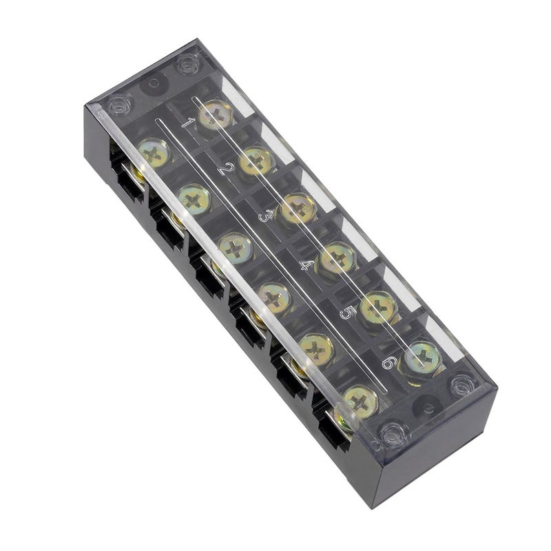 uxcell uxcell 6 Positions Dual Rows 600V 60A Wire Barrier Block Terminal Strip TBC-6006  - Image 1