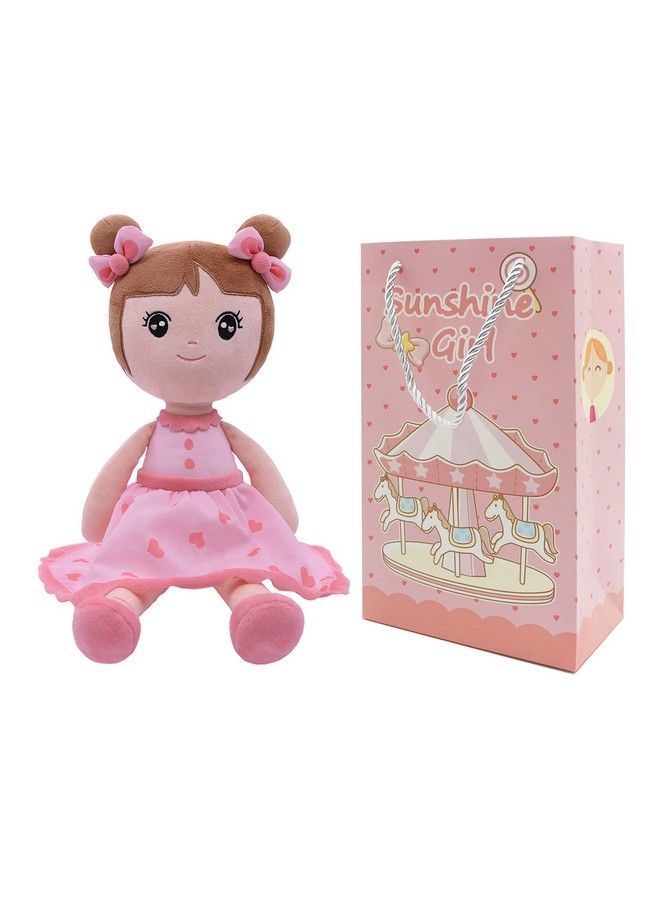 Conzy Stuffed Baby Doll Gifts For Girl Super Soft Buddy Cuddly Baby Girl Toy Gifts Wtih Gift Bag 16.5 Inches In Standing (Pink) - Image 1
