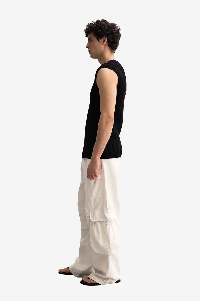 Giesto Black GIESTO Ribbed Crew Neck Sleeveless T-Shirt for Men | Best Price UAE