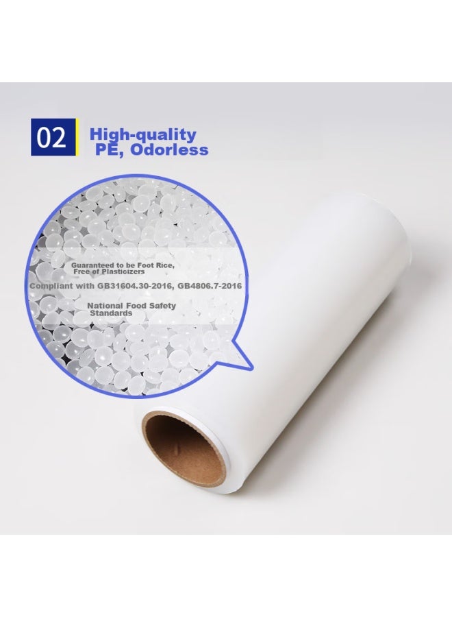 Yessel Yizhixuan Cling Film, Large Size 30cm X 500m, Food-grade Pe, Microwave-safe, Commercial Use, Large Roll, Tear-off, Disposable Food Wrap - Image 3