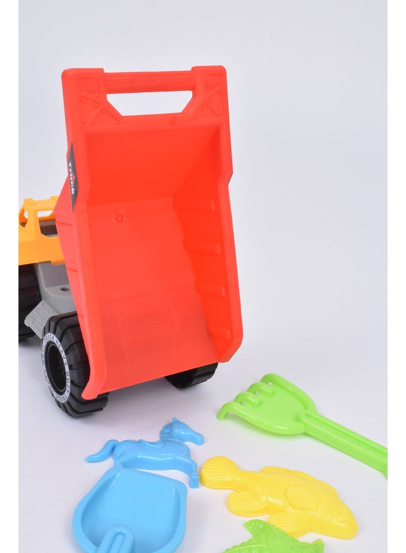 FUN MOMENT Kids Beach Sand Play Set with Truck and Sand Molds - 6 Pieces - Image 4