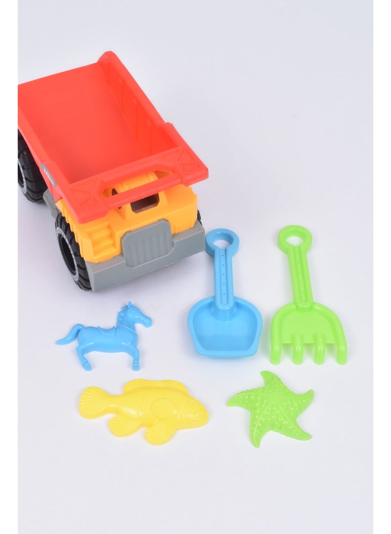 FUN MOMENT Kids Beach Sand Play Set with Truck and Sand Molds - 6 Pieces - Image 1