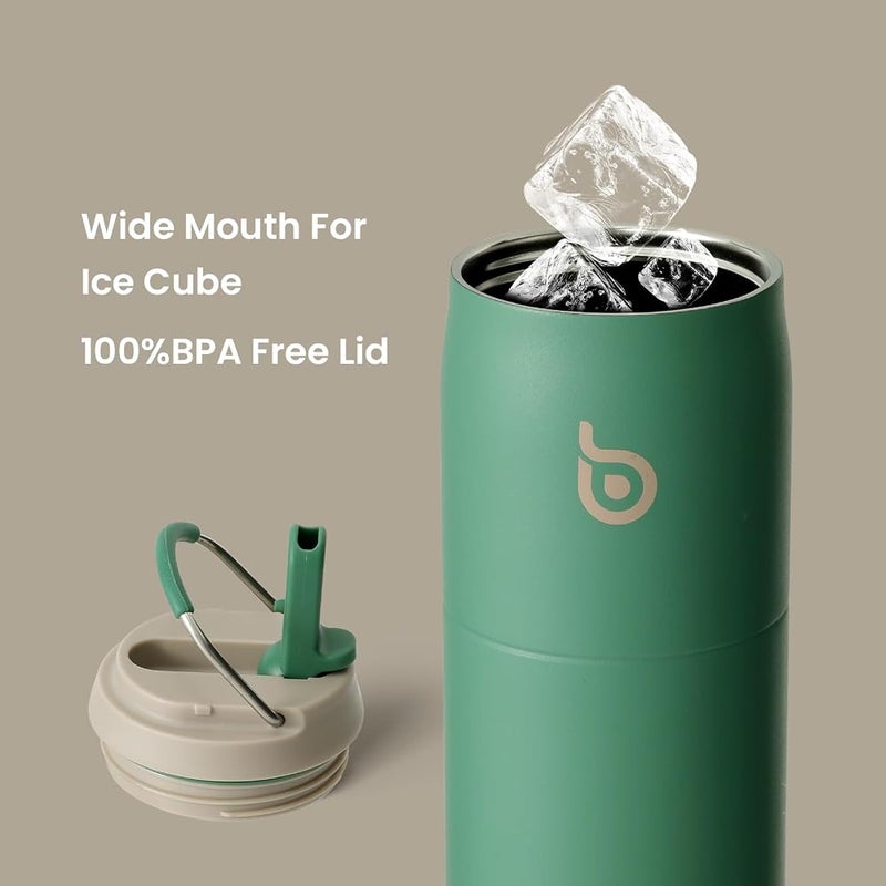 bottle bottle bottlebottle BOTTLE BOTTLE Stainless Steel Water Bottle with Straw Lid and Handle 32 oz Vacuum Insulated Water Bottle for Sports Travel Gym Hiking, Leak-Proof Wide Mouth Water Bottles for Men,forests - Image 4