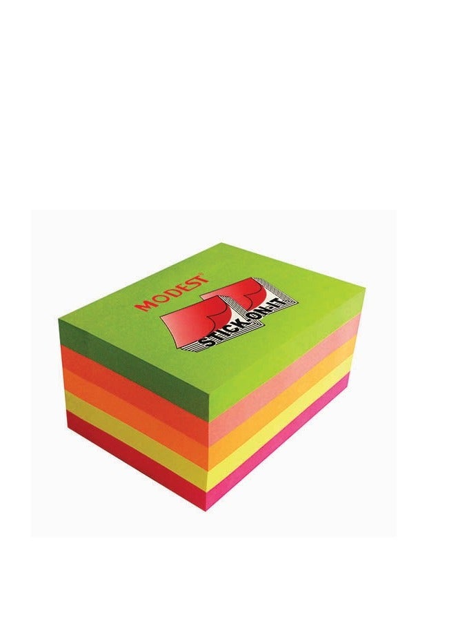 موديست ملاحظات لاصقة مودست نيون 5 ألوان MS6530 بحجم 1.5 × 2 إنش - عبوة من 6 - Image 2