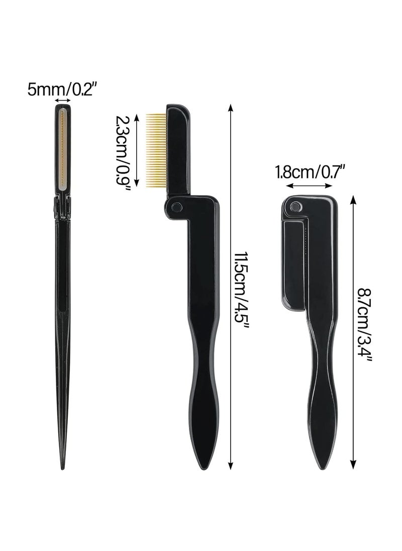 Goolsky - 1PC Folding Eyelash Comb, Eyelash Separator Tool, Black Eyebrow Comb Metal Teeth, Eyelash Brush Tool for Lash & Brow ﻿ - Image 1